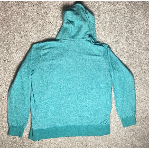 Mountain High Full Zip Hooded Sweatshirt Mens Womens Turquoise Front Logo - Picture 3 of 8